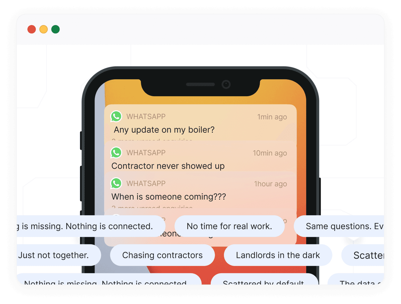 Property management illustration showing chaos management